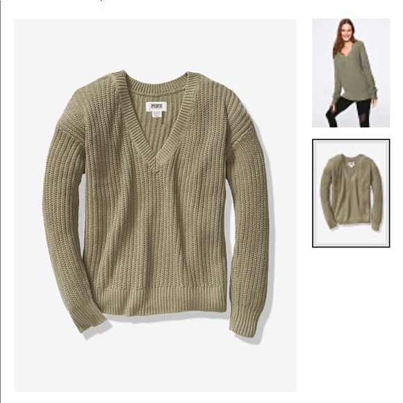 ❤️ PINK V-neck sweater red small knit - Picture 2 of 2